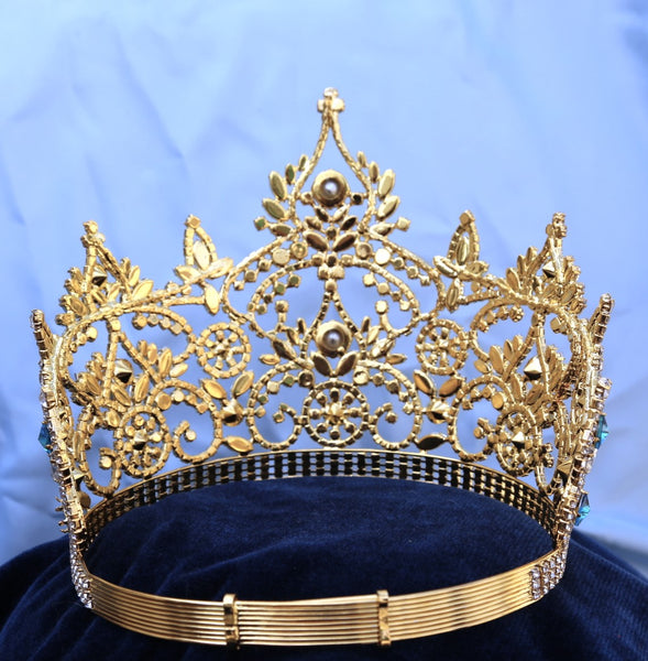 Countess Natasha Crown Tiara Capri Blue