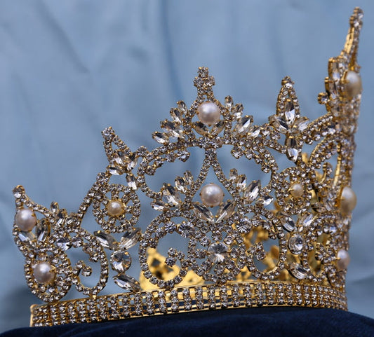 Countess Natasha Crown Tiara with Pearls