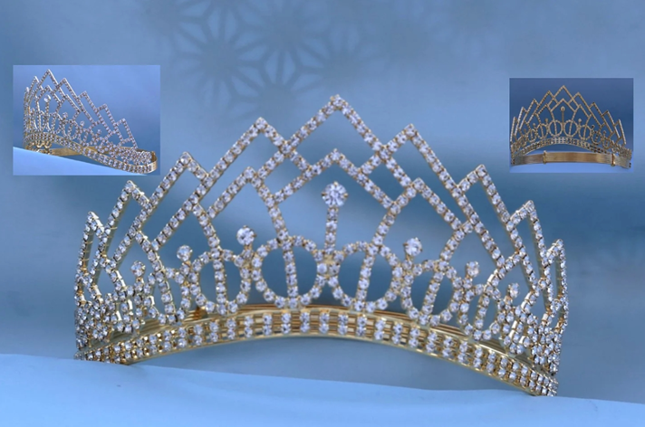 Delta Belle Rhinestone Tiara - Gold