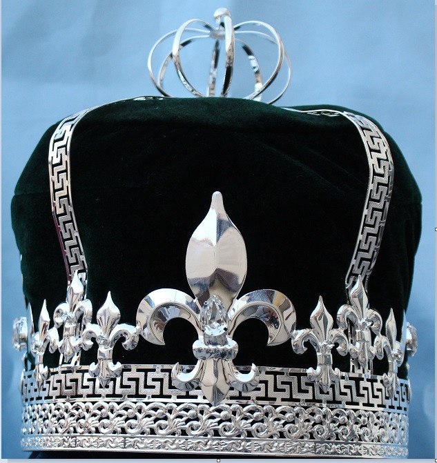 CALEDONIA IMPERIAL MEN'S KING CROWN - SILVER-GREEN