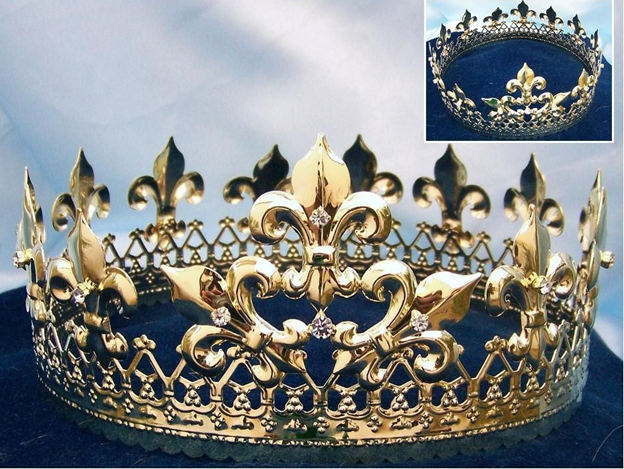 Royal Antibes Rhinestone Crown - Gold