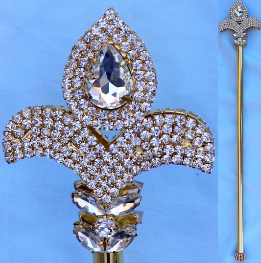 Adrienne Rhinestone  Scepter Clear - Gold