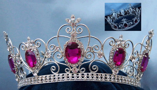 Pink Princess Crystal Crown- Silver