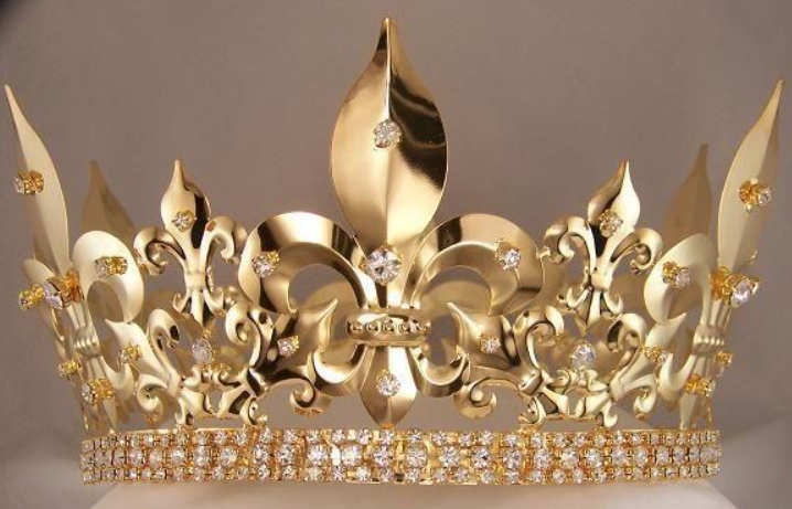 Louis XV Rhinestone Men's Crown