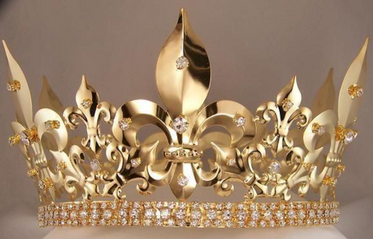 Louis XV Rhinestone Men's Crown