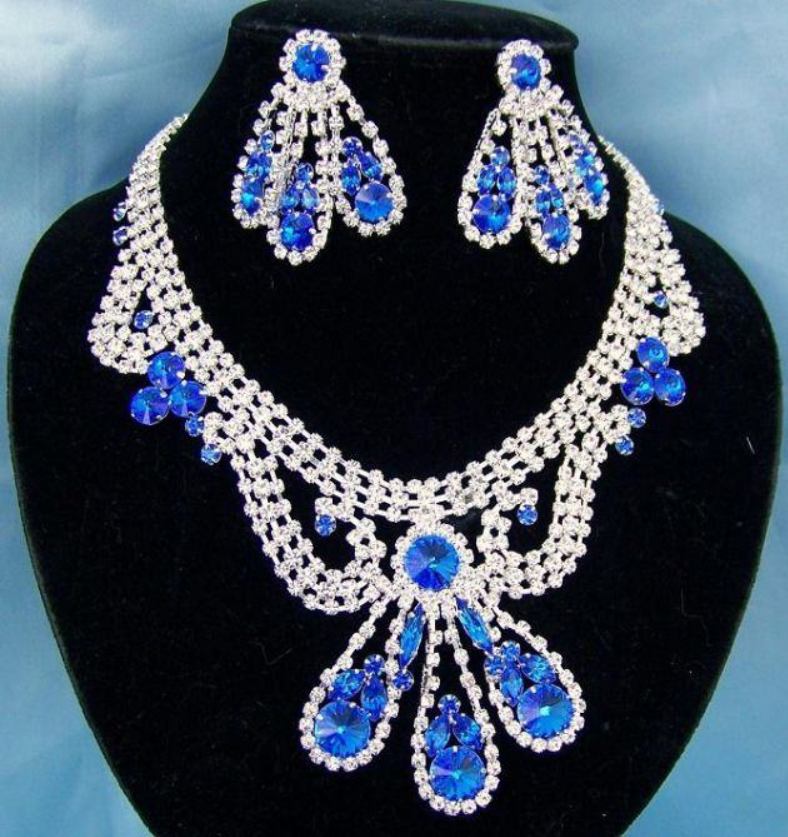 Empress Blanche Rhinestone Necklace & Earrings Set