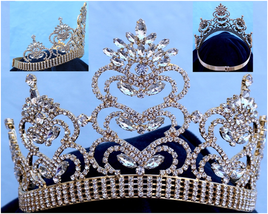 Princess Alondra Rhinestone Tiara - Goldtone