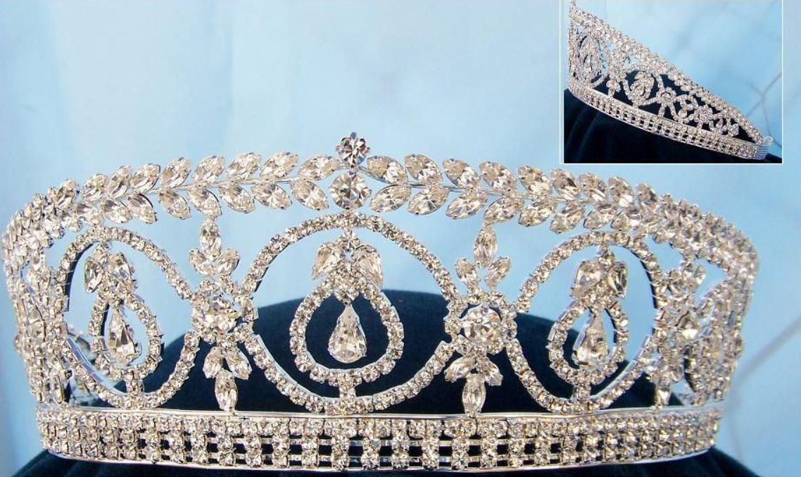 Adjustable) Princess Queen Rhinestone Beauty Pageant Tiara