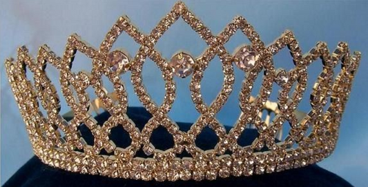 Princess Nina Rhinestone Tiara - Gold
