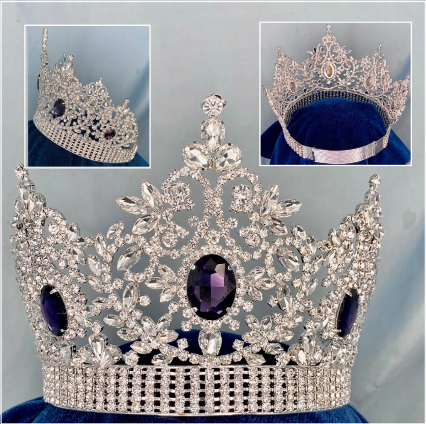 Alexandra Rhinestone Beauty Pageant Tiara  Rhinestone crown, Pageant  crowns, Purple crown