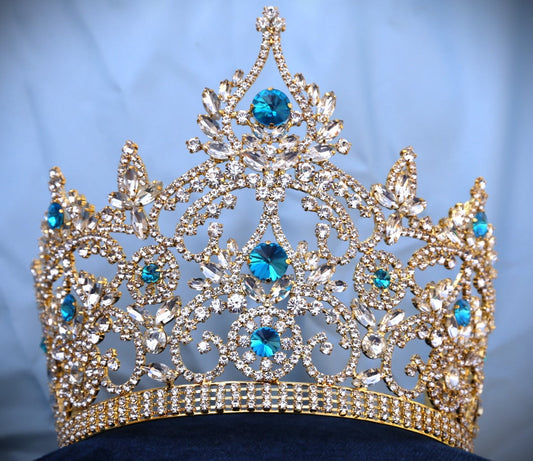 Countess Natasha Crown Tiara Capri Blue