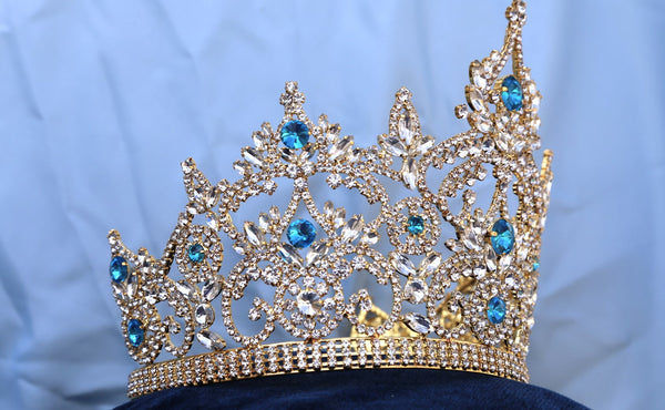 Countess Natasha Crown Tiara Capri Blue