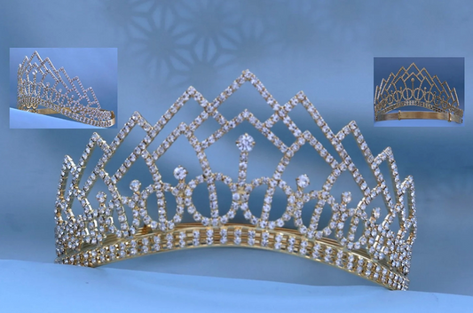 Delta Belle Rhinestone Tiara - Gold
