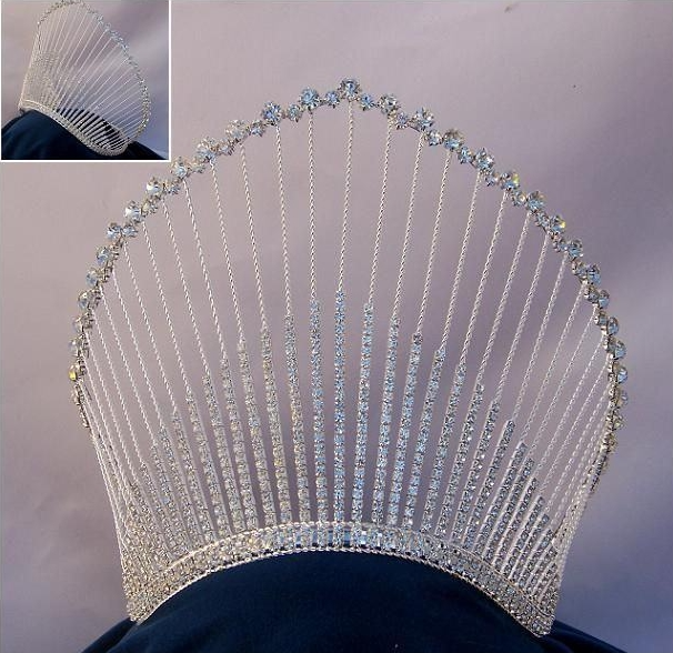 Kiev Empress Rhinestone Tiara - Silver
