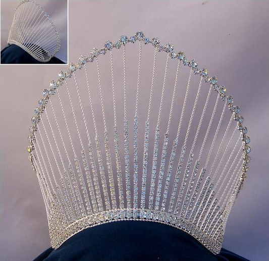 Kiev Empress Rhinestone Tiara - Silver