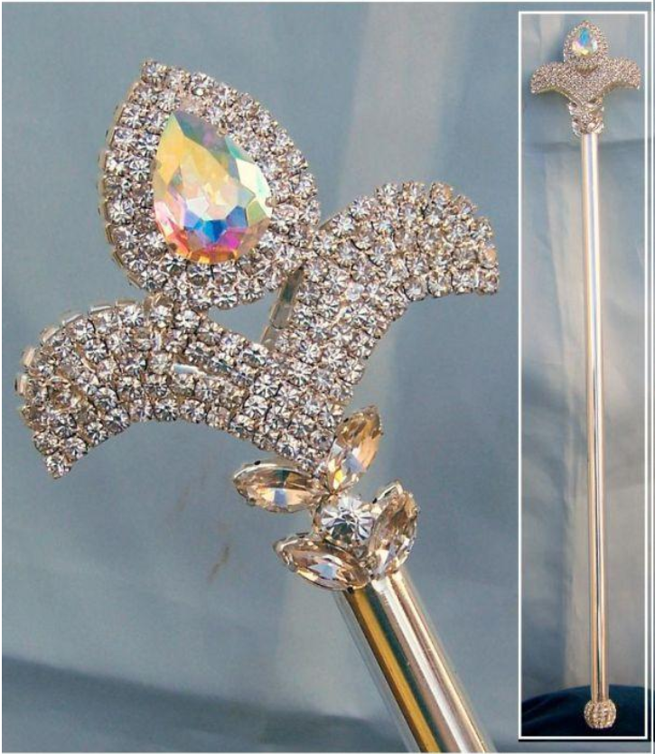 Adrienne Rhinestone Scepter - Aurora Borealis