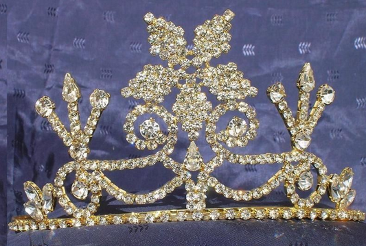 Jaylene Princess Rhinestone Tiara Gold