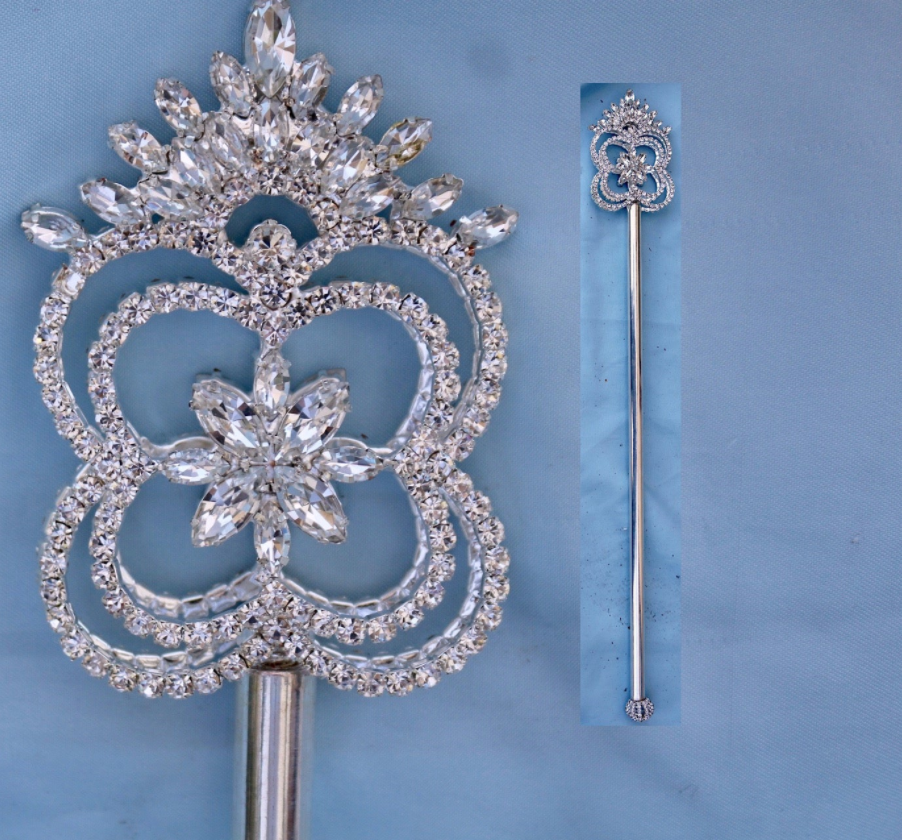 Cinderella Rhinestone Scepter - Silver Tone