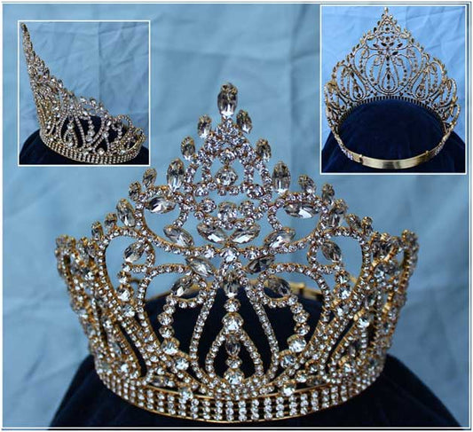 Norell Rhinestone Tiara - Gold