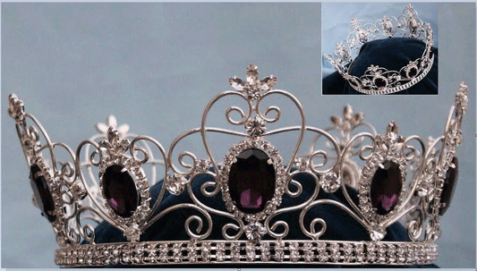 Empress Beatrice Crystal Crown- Silver