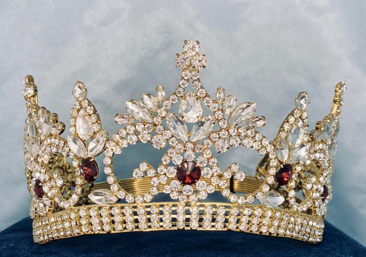 Bianca Crystal Bridal Tiara - Amethyst - Gold