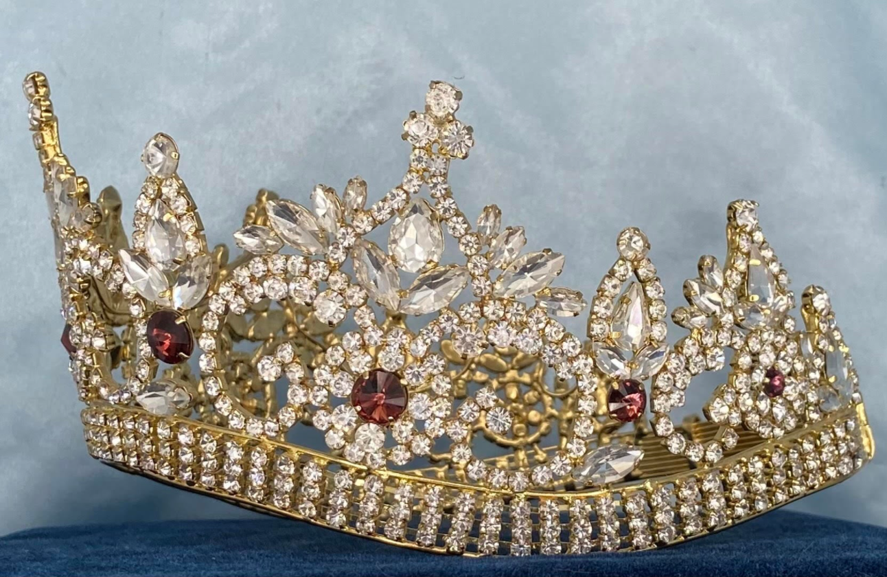 Bianca Crystal Bridal Tiara - Amethyst - Gold