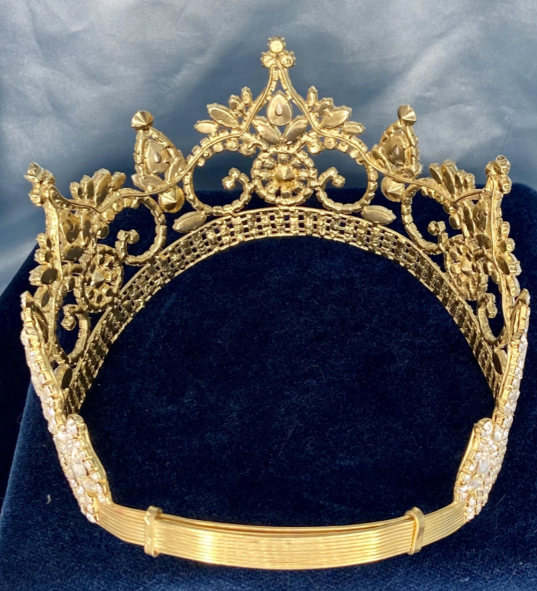 Bianca Crystal Bridal Tiara - Amethyst - Gold