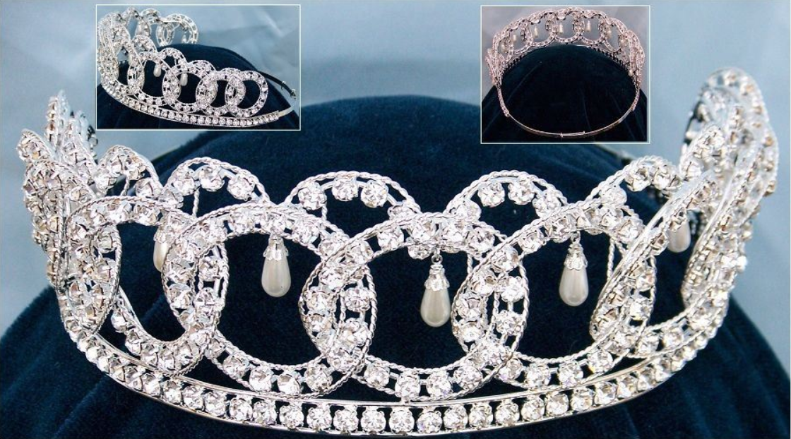 Vladimir Tiara Silver - Pearl