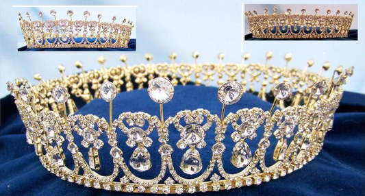 Cambridge Lover's Knot Crown Replica - All Clear Stones - Gold