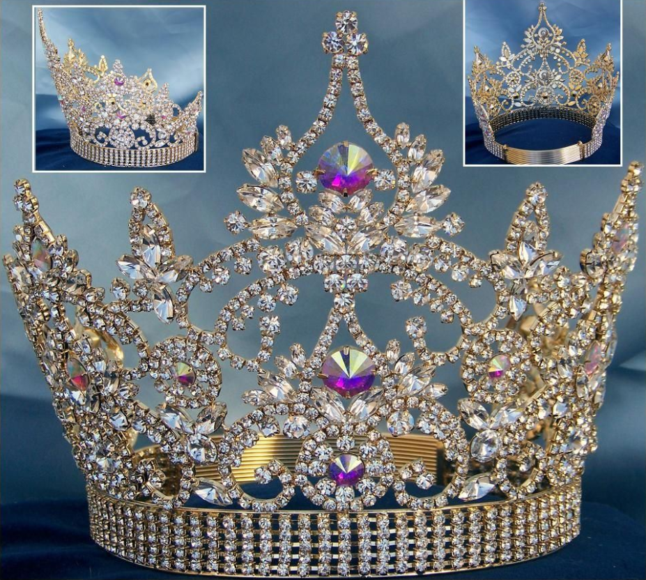 Empress Pageant Crown - Clear - Aurora Borealis