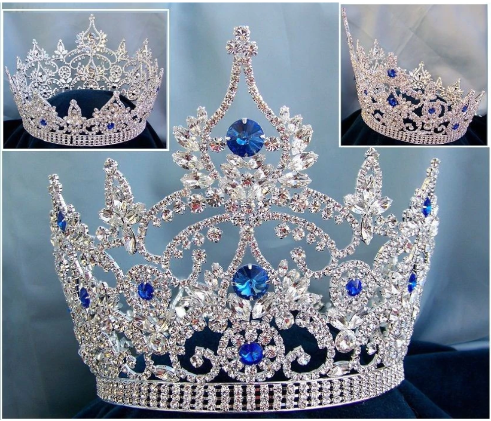 Empress Aurora Pageant Crown - Blue - Silver