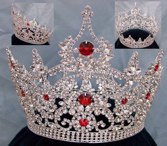 Empress Aurora Pageant Crown - Ruby Red - Silver