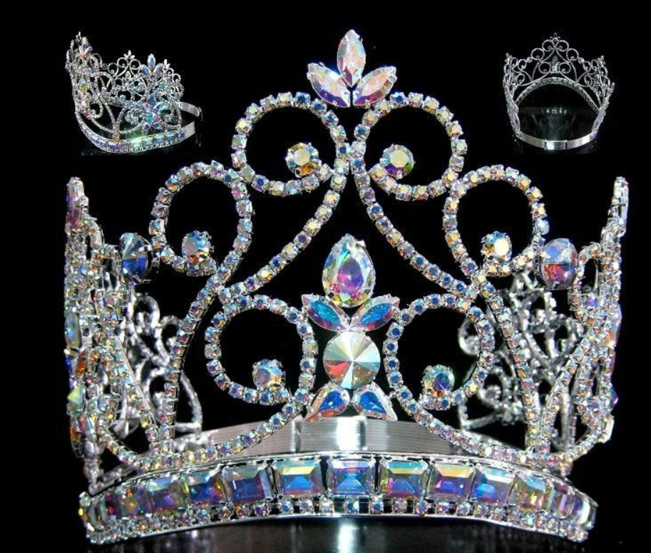Dominique Aurora Borealis Silver Tiara