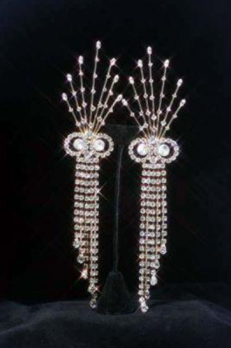 Art Deco Empire Earrings -  Gold