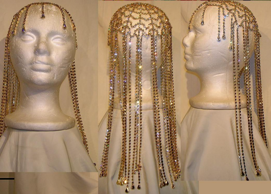 Mardi Gras Queen Headpiece All Clear - Gold