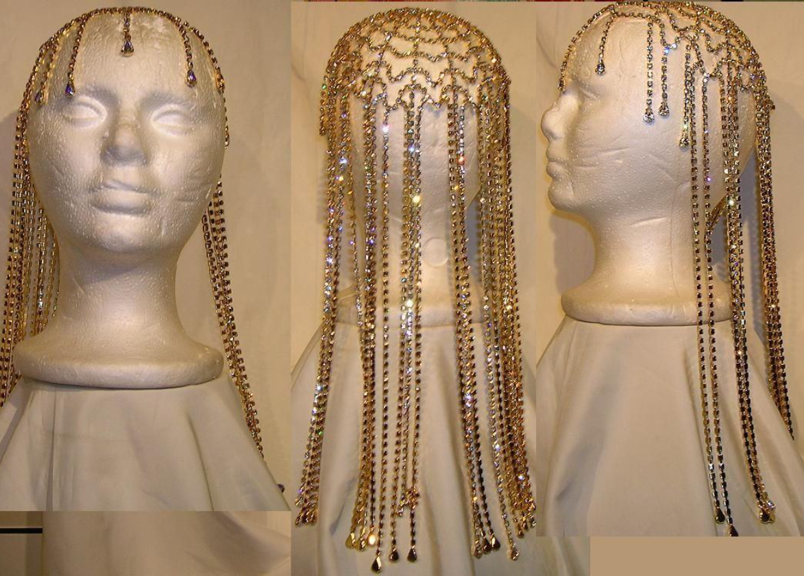 Mardi Gras Queen Headpiece All Clear - Gold