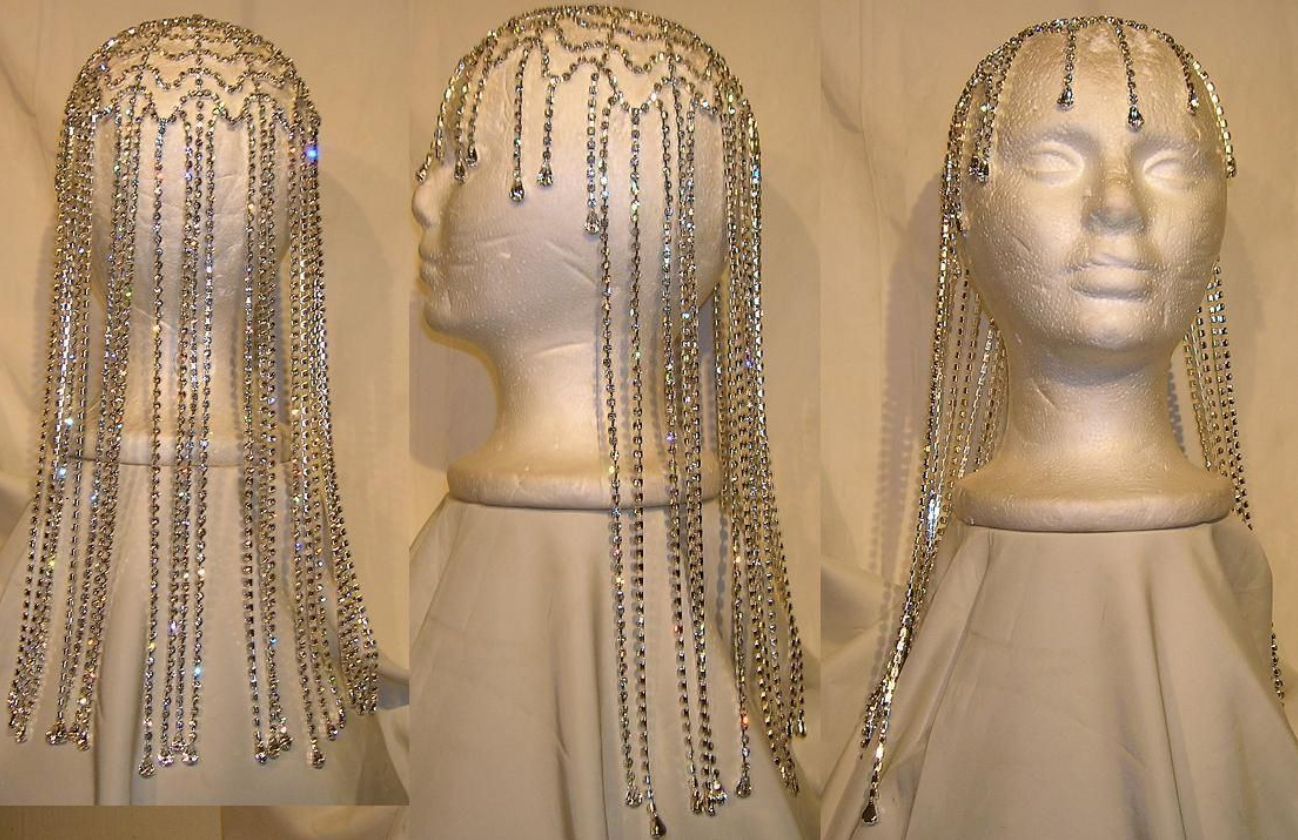 Mardi Gras Queen Headpiece All Clear - Silver