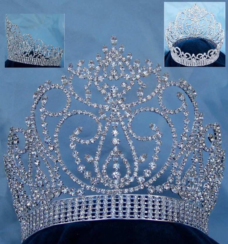 Galaxy Empress Pageant Rhinestone Crown - Silver Edition