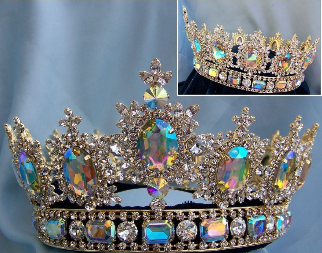 Royal Stockholm Aurora Borealis Men's King Crown-Gold Tone
