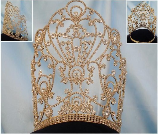 Malaga Rhinestone Tiara - Gold