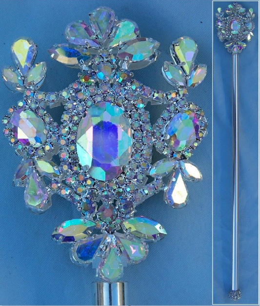 Barcelona Aurora Borealis Scepter - Silver
